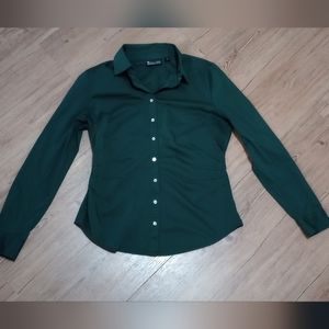 7th Avenue Design Studio New York & Company Olive Button Up Blouse womens Small